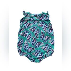 Tea Collection Size 9-12 Months Mosaic Butterfly Ruffle Bubble Romper